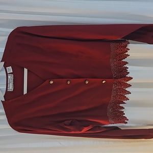 Southwest Canyon women's sz L lace trim western blouse